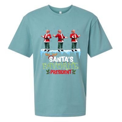 SantaS Favorite President Santa Trump Dance Funny Christmas Sueded Cloud Jersey T-Shirt