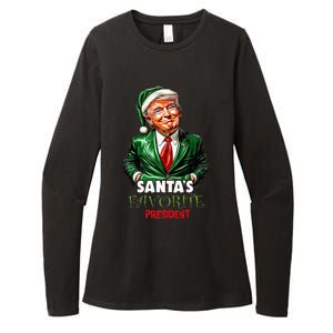 SantaS Favorite President Funny Trump Christmas Xmas Pajama Womens CVC Long Sleeve Shirt