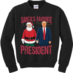 SantaS Favorite President Funny Trump Christmas Xmas Pajama Kids Sweatshirt