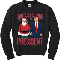 SantaS Favorite President Funny Trump Christmas Xmas Pajama Kids Sweatshirt