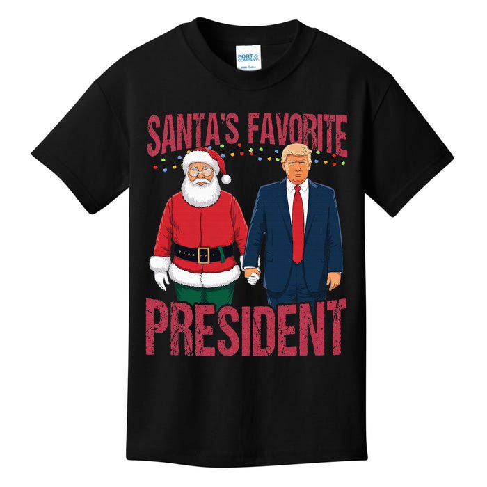 SantaS Favorite President Funny Trump Christmas Xmas Pajama Kids T-Shirt