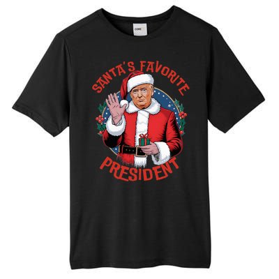 SantaS Favorite President Trump Christmas Pajama Holiday Tall Fusion ChromaSoft Performance T-Shirt