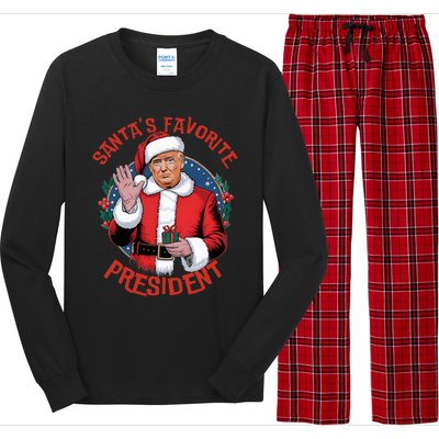 SantaS Favorite President Trump Christmas Pajama Holiday Long Sleeve Pajama Set