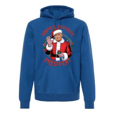 SantaS Favorite President Trump Christmas Pajama Holiday Premium Hoodie