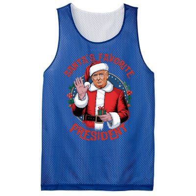 SantaS Favorite President Trump Christmas Pajama Holiday Mesh Reversible Basketball Jersey Tank