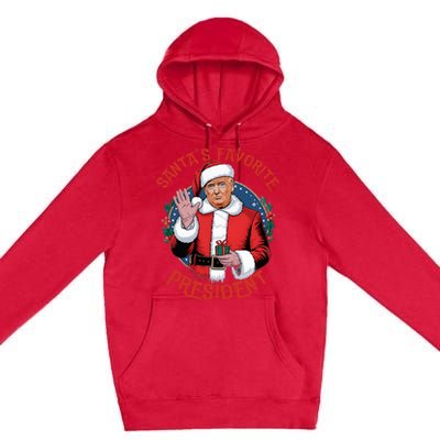 SantaS Favorite President Trump Christmas Pajama Holiday Premium Pullover Hoodie