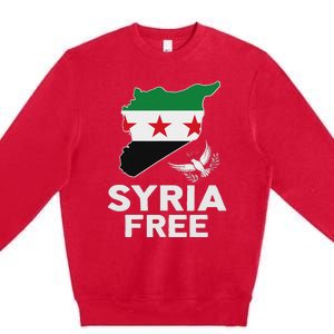 Syria Free Patriotic Syrian Map Liberation Peace Unity Home Premium Crewneck Sweatshirt