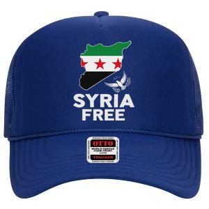 Syria Free Patriotic Syrian Map Liberation Peace Unity Home High Crown Mesh Back Trucker Hat