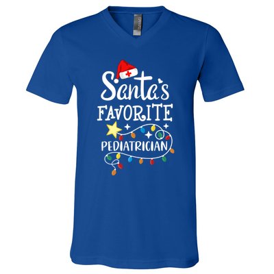 SantaS Favorite Pediatrician Christmas Paediatrician Doctor Gift V-Neck T-Shirt