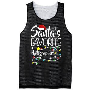 Santa's Favorite Photographer Christmas lights Santa Gifts Mesh Reversible Basketball Jersey Tank