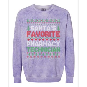 SantaS Favorite Pharmacy Technician Ugly Christmas Sweater Cute Gift Colorblast Crewneck Sweatshirt