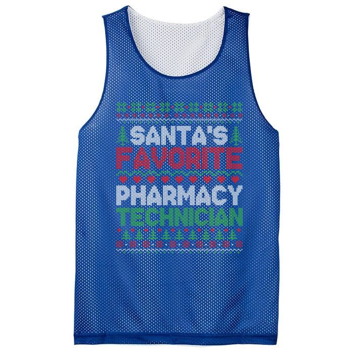 SantaS Favorite Pharmacy Technician Ugly Christmas Sweater Cute Gift Mesh Reversible Basketball Jersey Tank