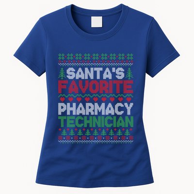 SantaS Favorite Pharmacy Technician Ugly Christmas Sweater Cute Gift Womens T-Shirt
