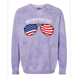 SemiFascist Funny Political Humor Biden Quotes Colorblast Crewneck Sweatshirt