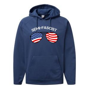 SemiFascist Funny Political Humor Biden Quotes Performance Fleece Hoodie