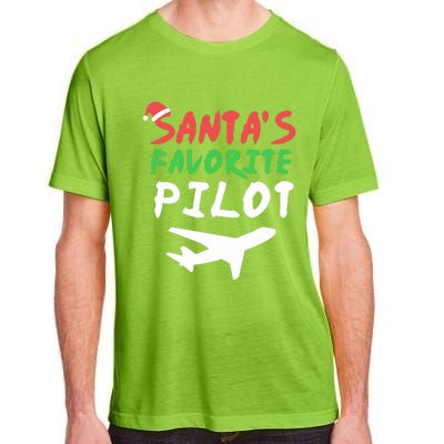 Santas Favorite Pilot Funny Christmas Santa Xmas Airline Adult ChromaSoft Performance T-Shirt