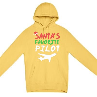 Santas Favorite Pilot Funny Christmas Santa Xmas Airline Premium Pullover Hoodie