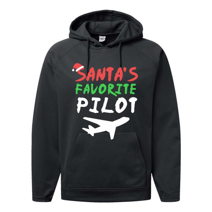 Santas Favorite Pilot Funny Christmas Santa Xmas Airline Performance Fleece Hoodie