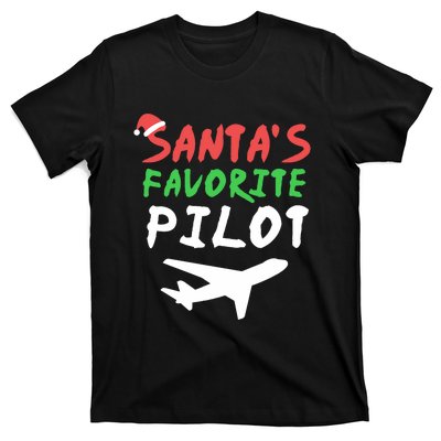 Santas Favorite Pilot Funny Christmas Santa Xmas Airline T-Shirt