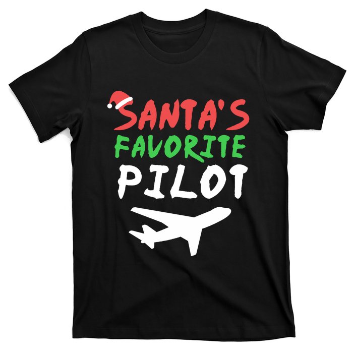 Santas Favorite Pilot Funny Christmas Santa Xmas Airline T-Shirt