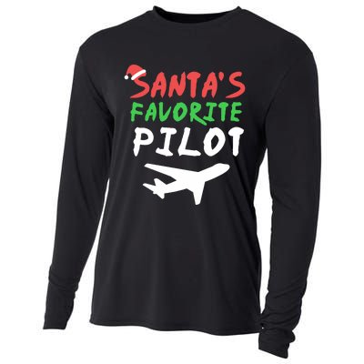 Santas Favorite Pilot Funny Christmas Santa Xmas Airline Cooling Performance Long Sleeve Crew