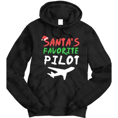 Santas Favorite Pilot Funny Christmas Santa Xmas Airline Tie Dye Hoodie