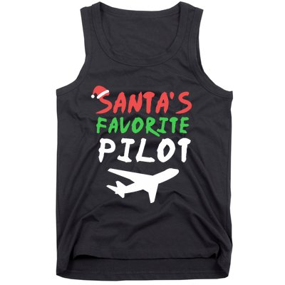 Santas Favorite Pilot Funny Christmas Santa Xmas Airline Tank Top