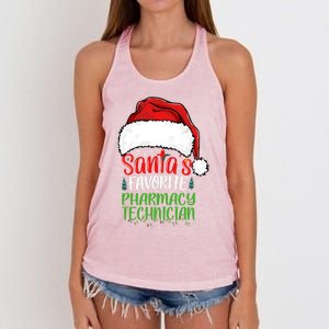 SantaS Favorite Pharmacy Technician Funny Christmas Great Gift Women's Knotted Racerback Tank