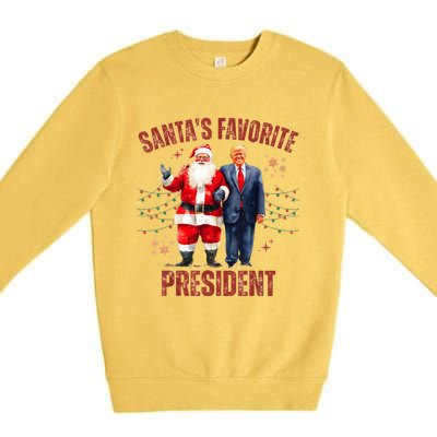 SantaS Favorite President Christmas Funny Trump Xmas Pajama Premium Crewneck Sweatshirt