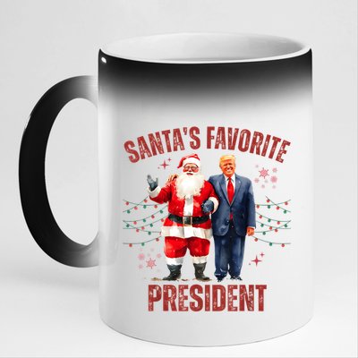 SantaS Favorite President Christmas Funny Trump Xmas Pajama 11oz Black Color Changing Mug