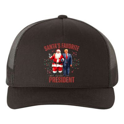 SantaS Favorite President Christmas Funny Trump Xmas Pajama Yupoong Adult 5-Panel Trucker Hat