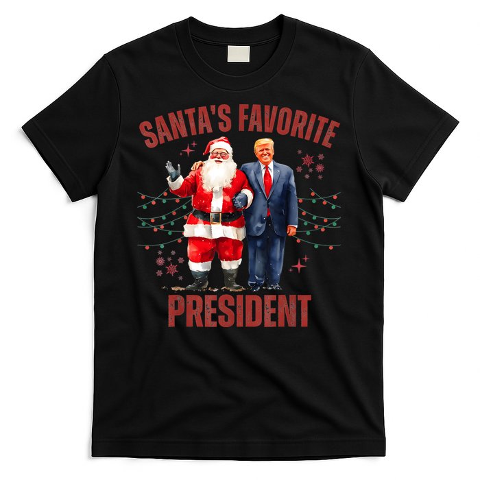 SantaS Favorite President Christmas Funny Trump Xmas Pajama T-Shirt