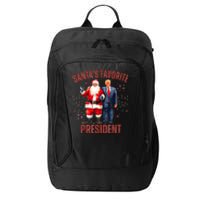 SantaS Favorite President Christmas Funny Trump Xmas Pajama City Backpack