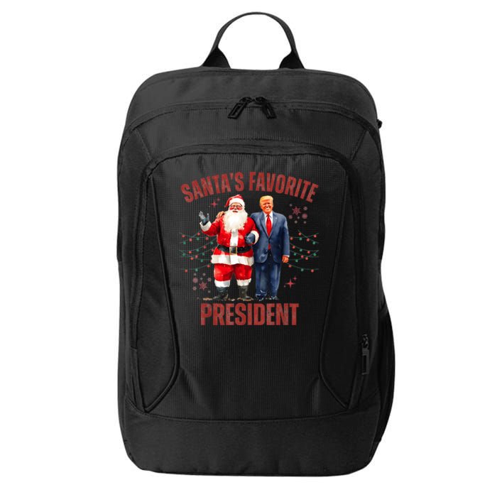 SantaS Favorite President Christmas Funny Trump Xmas Pajama City Backpack