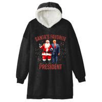 SantaS Favorite President Christmas Funny Trump Xmas Pajama Hooded Wearable Blanket