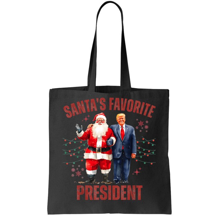 SantaS Favorite President Christmas Funny Trump Xmas Pajama Tote Bag