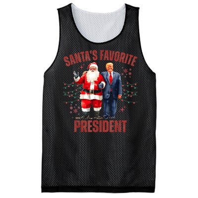 SantaS Favorite President Christmas Funny Trump Xmas Pajama Mesh Reversible Basketball Jersey Tank