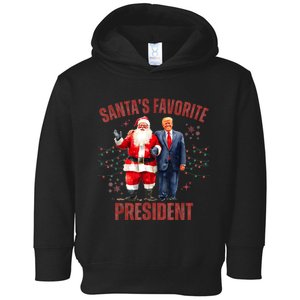 SantaS Favorite President Christmas Funny Trump Xmas Pajama Toddler Hoodie