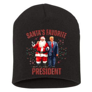 SantaS Favorite President Christmas Funny Trump Xmas Pajama Short Acrylic Beanie