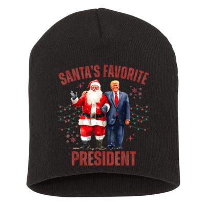 SantaS Favorite President Christmas Funny Trump Xmas Pajama Short Acrylic Beanie