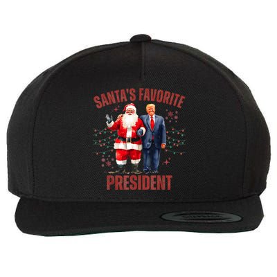 SantaS Favorite President Christmas Funny Trump Xmas Pajama Wool Snapback Cap