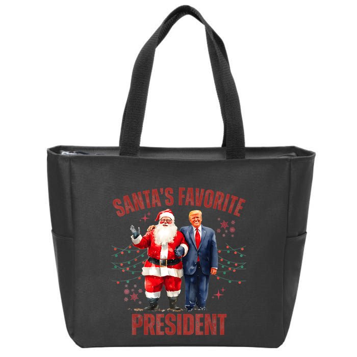 SantaS Favorite President Christmas Funny Trump Xmas Pajama Zip Tote Bag