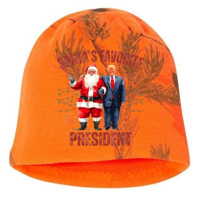 SantaS Favorite President Christmas Funny Trump Xmas Pajama Kati - Camo Knit Beanie