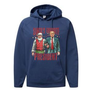 Santas Favorite President Trump Ill Be Home For Christmas Performance Fleece Hoodie