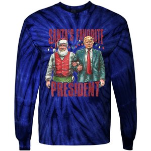 Santas Favorite President Trump Ill Be Home For Christmas Tie-Dye Long Sleeve Shirt