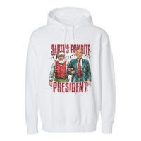 Santas Favorite President Trump Ill Be Home For Christmas Garment-Dyed Fleece Hoodie