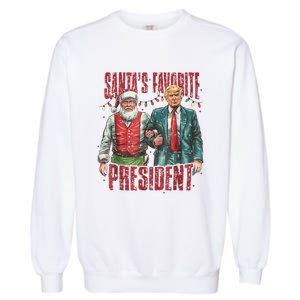 Santas Favorite President Trump Ill Be Home For Christmas Garment-Dyed Sweatshirt