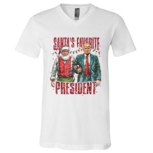 Santas Favorite President Trump Ill Be Home For Christmas V-Neck T-Shirt