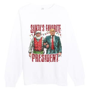 Santas Favorite President Trump Ill Be Home For Christmas Premium Crewneck Sweatshirt