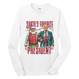 Santas Favorite President Trump Ill Be Home For Christmas Tall Long Sleeve T-Shirt